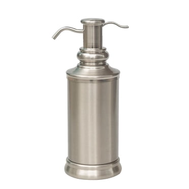 hometrends Brushed Nickel Metal Soap Dispenser, Heavyweight cast metal pump, 1 lotion pump, soap pump for kitchen, bathroom or hotel