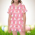 thumbnail image 2 of Pyjamas en Peluche pour Filles Ensemble de Pyjamas à Manches Courtes à Boutons Imprimés Mode pour Enfants, 2 of 5