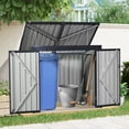 thumbnail image 2 of Homy Casa Outdoor Metal Bin Shed for 2 Garbage Cans, Lockable Waterproof Trash Storage Shed, 2 of 7