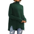 thumbnail image 1 of Dagegui Women's Oversized Turtleneck Sweaters Fall Drop Shoulder Long Sleeve Ribbed Knit Tunic Pullover Tops Green,L, 1 of 5