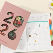 2026 Planner | A5 Size Weekly & Monthly Schedule Organizer with Dated Pages | 200 Sheets, Faux Leather Cover, Lay-Flat Binding for Work, School, or Home Use