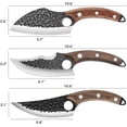 thumbnail image 2 of Handmade Forged Kitchen Knife 3 Pcs Professional Chef Knife Set, Hunting, BBQ Meat Knives for Cooking, Forged Kitchen Knife with High Carbon Stainless Steel Cutlery With Leather Sheaths, 2 of 5