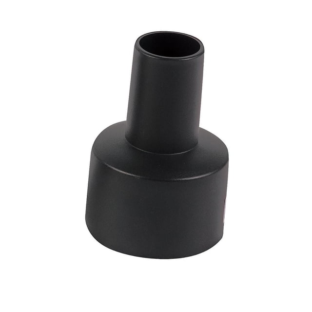 The Stealth ST08-2712 2-1/2" to 1-1/4" adaptor is a black, strengthened plastic vacuum hose connector with a wide base tapering to a smaller opening, designed for use with dust ports on most power tools and suitable for wet and dry pick-up.