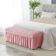 thumbnail image 3 of ziyahi Long Bench Cover Bench Seat Furniture Protector for Living Room Hotel Decor Pink, 3 of 8