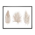 thumbnail image 1 of Designart Feuilles Tropicales Beiges ART MURAL À CADRE FLOTTÉ, 1 of 4