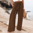 thumbnail image 2 of Timegard Womens Pants Plus Size Elastic High Waisted Drawstring Wide Leg Lightweight Casual Loose Trousers, 2 of 5