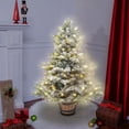 thumbnail image 3 of 4.5 FT prelit flocked potted pine tree,100 5mm dual led (warm white/multi),8 functions,329 tips, 3 of 3