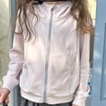 thumbnail image 2 of LYHaoo Spring And Autumn Children's Girls' Large Sized Hooded Zipper Pullover Coat With Trendy Contrasting Color Letter Style Casual And Versatile Outerwear Winter Outwear Pink Sizes 8-9 Years, 2 of 6