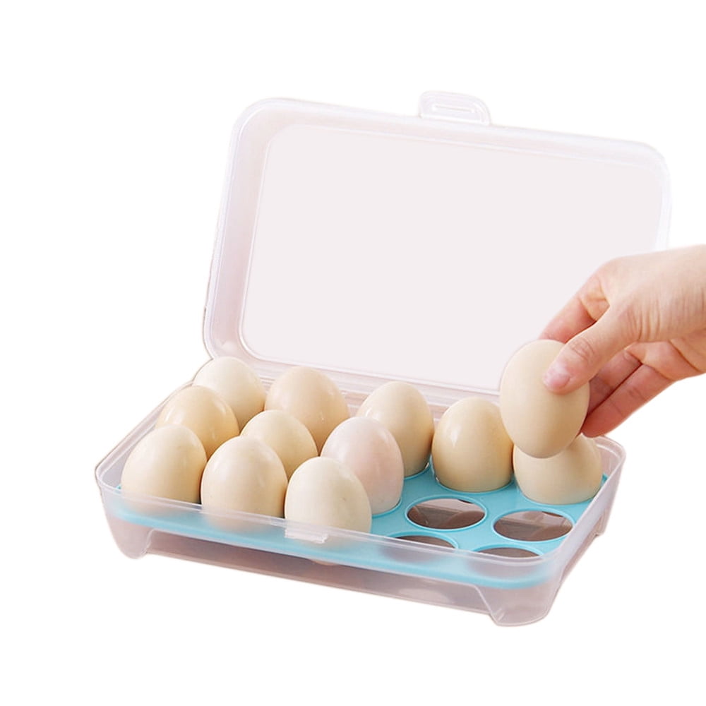SMihono Closet Organizers and Storage for Clothes Useful Refrigerator Eggs Storage Box 15 Eggs Holder Food Storage Container Case Storage Trunks and Bag