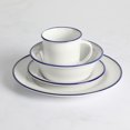 thumbnail image 2 of Martha Stewart Cliffield 16 Piece Dinnerware Set, Blue Rim, White, Fine Ceramic, 2 of 7