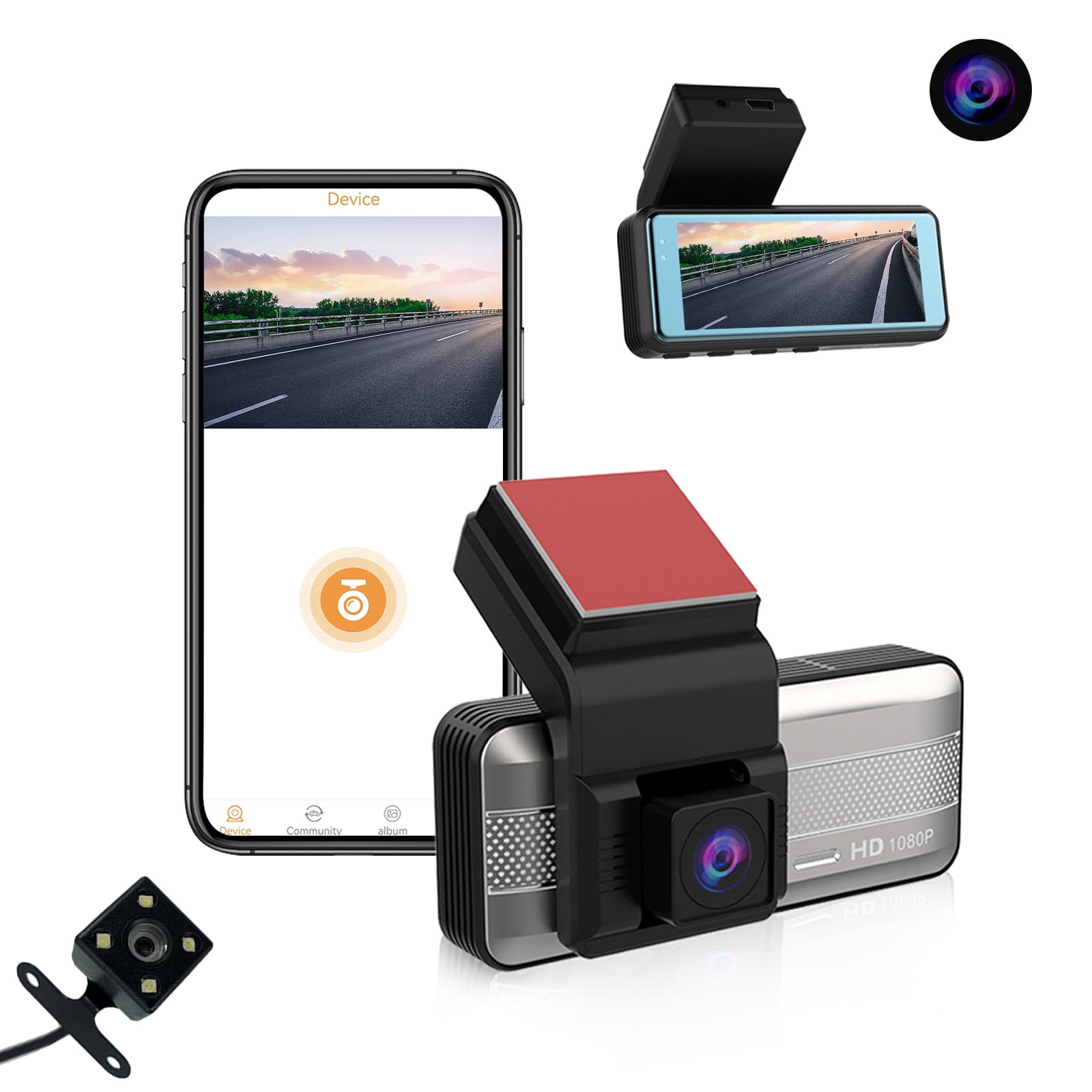 TopLLC Dash Cam Built In WiFi Front 1080P For Cars UHD 3.16inch IPS 120° Wide Angle Dashboard Camera Starlight Night Vision G-Sensor on Clearance