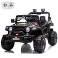thumbnail image 1 of VOLTZ TOYS Jeep 12V Kids Ride On Car Toy with Open Doors, Working Searchlights, Parental Remote Control & LED Headlights - Black, 1 of 7