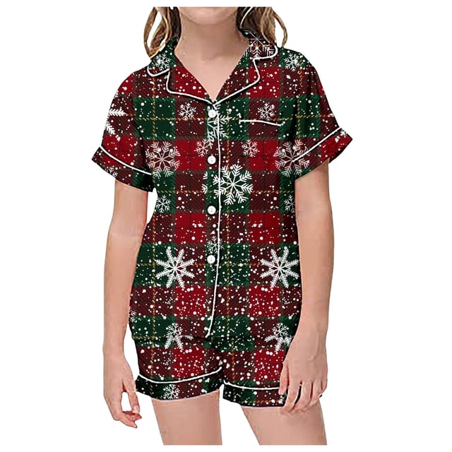 TIEVOSA Vêtements d'Intérieur d'Été pour Enfants Garçons Filles T-Shirt à Manches Courtes Imprimé Shorts Ensembles de Pyjamas Vêtements pour Enfants 2-10 Ans