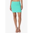 thumbnail image 2 of Jupe Tube Double Couche Taille Haute en Coton Extensible Basique pour Femmes, 2 of 7