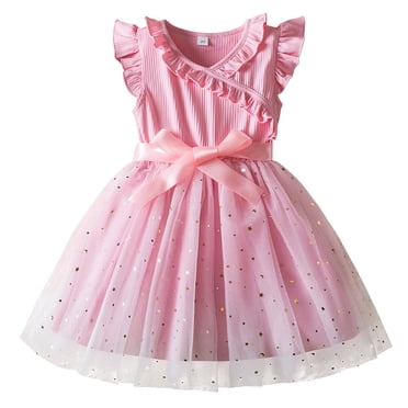 Robes Taille 8 Filles Chandails de Fête pour Filles Tout-Petits Enfants Filles Manches Volantées Imprimés Robes Nœud Robe en Maille Vêtements