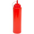 thumbnail image 2 of 6-Pack 240ML Plastic Condiment Squeeze Bottles Ketchup Mustard with Caps, Red, 2 of 4