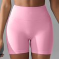 thumbnail image 2 of WEIYLL Yoga Womans Shorts Seamless Scrunch Workout Gym Solid Color Pink Pants M, 2 of 5