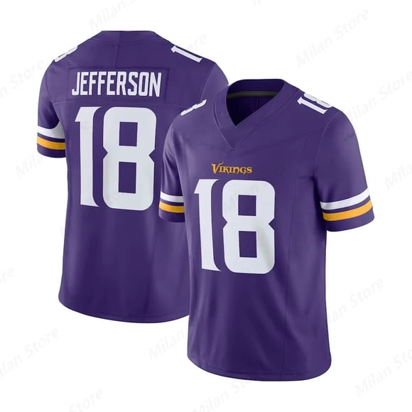 24 New Arrival USA Rugby Jersey Minnesota City 18 Jefferson Jersey Viking Rugby Jersey Short Sleeve Adult/KID Rugby Jersey Kits
