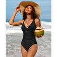 thumbnail image 3 of Womes Double Straps 1 Piece Swimsuit Tummy Control Bath Suit, 3 of 4