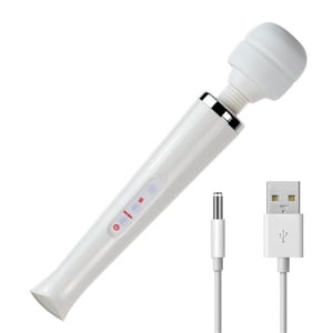 Estbridg Casewin Rechargeable Wireless Handheld Wand Massager with 10 Speeds  Personal Deep Massager for Shoulder  Leg  Muscles  Improves Blood Circulation & Relieve Full Body Pain (White