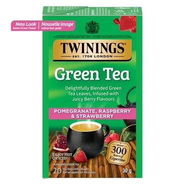 Twinings Green Tea Pomegranate, Raspberry & Strawberry Tea Bags, Sweet & Juicy, 20 Count