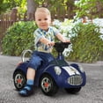 thumbnail image 2 of Qaba Baby Push Car with Music, Horn, Light, Dark Blue, 2 of 10