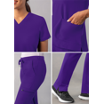 thumbnail image 4 of Adar Addition Go-Basic Scrub Set For Women - Slim V-Neck Scrub Top & Skinny Cargo Scrub Pants, 4 of 7