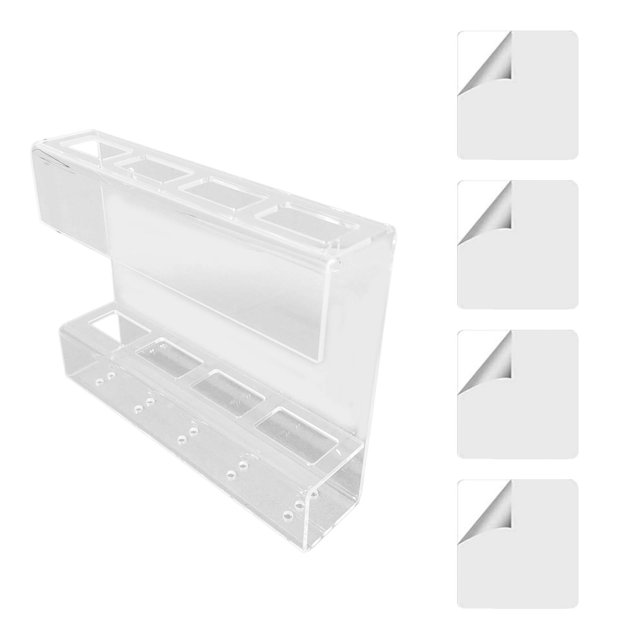 Luzkey Contenant Porte-Savon en Acrylique Réutilisable Installation Facile Distributeur de Sachets Accessoires de Cuisine pour Porte Bar Armoire Porte Café Transparent