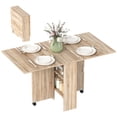 thumbnail image 1 of HOMCOM Folding Dining Table, Drop Leaf Table with 2-tier Shelves, 1 of 10