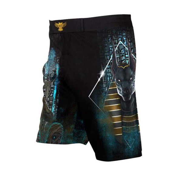 Raven Fightwear Men's The Gods of Egypt Anubis Shorts MMA Black 32 Waist