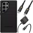 thumbnail image 1 of OtterBox Samsung Galaxy S24 Ultra (Seulement) - Étui Defender Series Pro - Noir - Étui Seulement - Sans Écran - Robuste et Durable - avec Protection de Port - Trousse de Recharge Murale USB-C vers USB-C, 20 W., 1 of 7