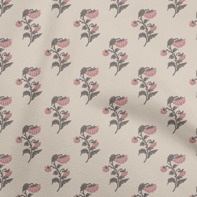 oneOone Rayon Dusty Pink Fabric Florals Sewing Material Print Fabric By The Yard 56 Inch Wide