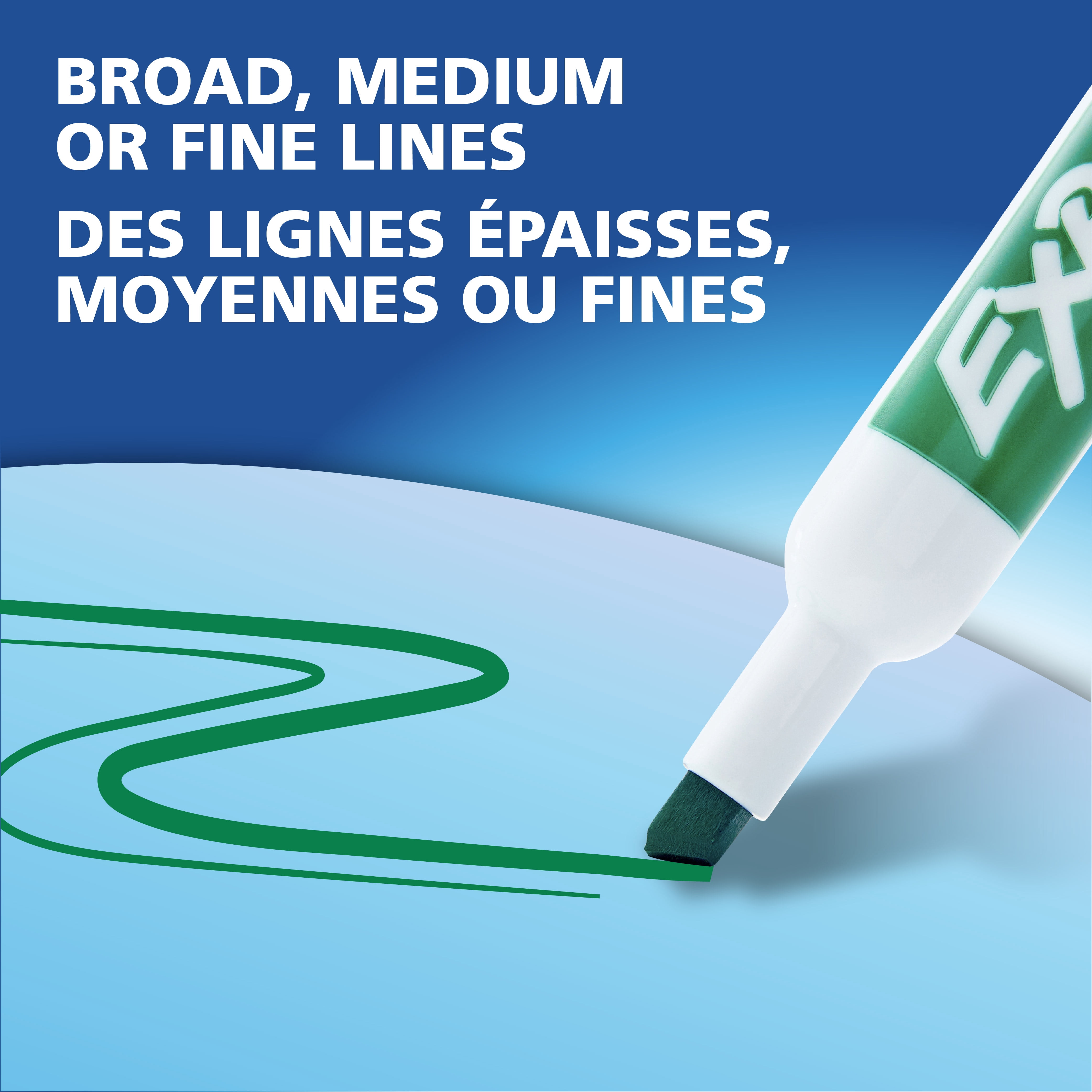 Ensemble de marqueurs effaçables à sec EXPO, pointe biseautée, couleurs variées, efface, support, 8 unités