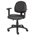 thumbnail image 4 of Boss Office Products Leather Deluxe Posture Chair with Adjustable Arms in Black, 4 of 6