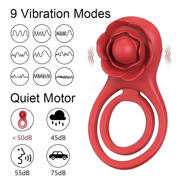 Tluda Anneau Cock Vibrant avec Stimulateur Clitoridien Rose, Anneau Pénien Vibromasseur de Plaisir Jouets de Sexe pour Couples Adultes pour Hommes Femmes, 7 Vibrations Jouet de Sexe pour Couple Masculin