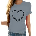 thumbnail image 1 of Dealovy T-Shirts de la Saint-Valentin pour Femmes Col Rond Été Hauts Unis Décontractés Manches Longues T-Shirts Graphiques Cœur, 1 of 7