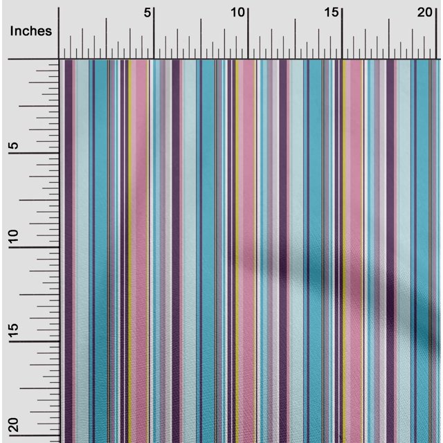 oneOone Georgette Viscose Fabric Multicolor Stripe Print Sewing Fabric BTY 42 Inch Wide