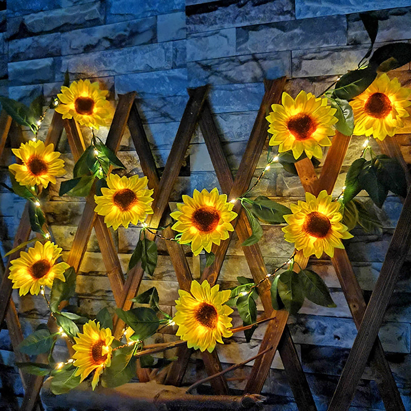 Dvkptbk Solar Lights Outdoor Garden Decor, Solar Garden Lights for Outside with 10 Sunflower Lights, Waterproof Solar Outdoor Lights for Yard Pathway Garden Decor