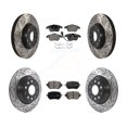 thumbnail image 1 of Transit Auto Front Rear Coated Drilled Slotted Disc Brake Rotors and Ceramic Pads Kit for Car 2016-2018 Audi Q3 Quattro KDT-100592, 1 of 11