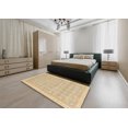 thumbnail image 4 of Ahgly Company Tapis Rond Abstrait Marron Or pour Intérieur, 7 Pieds Rond, 4 of 6
