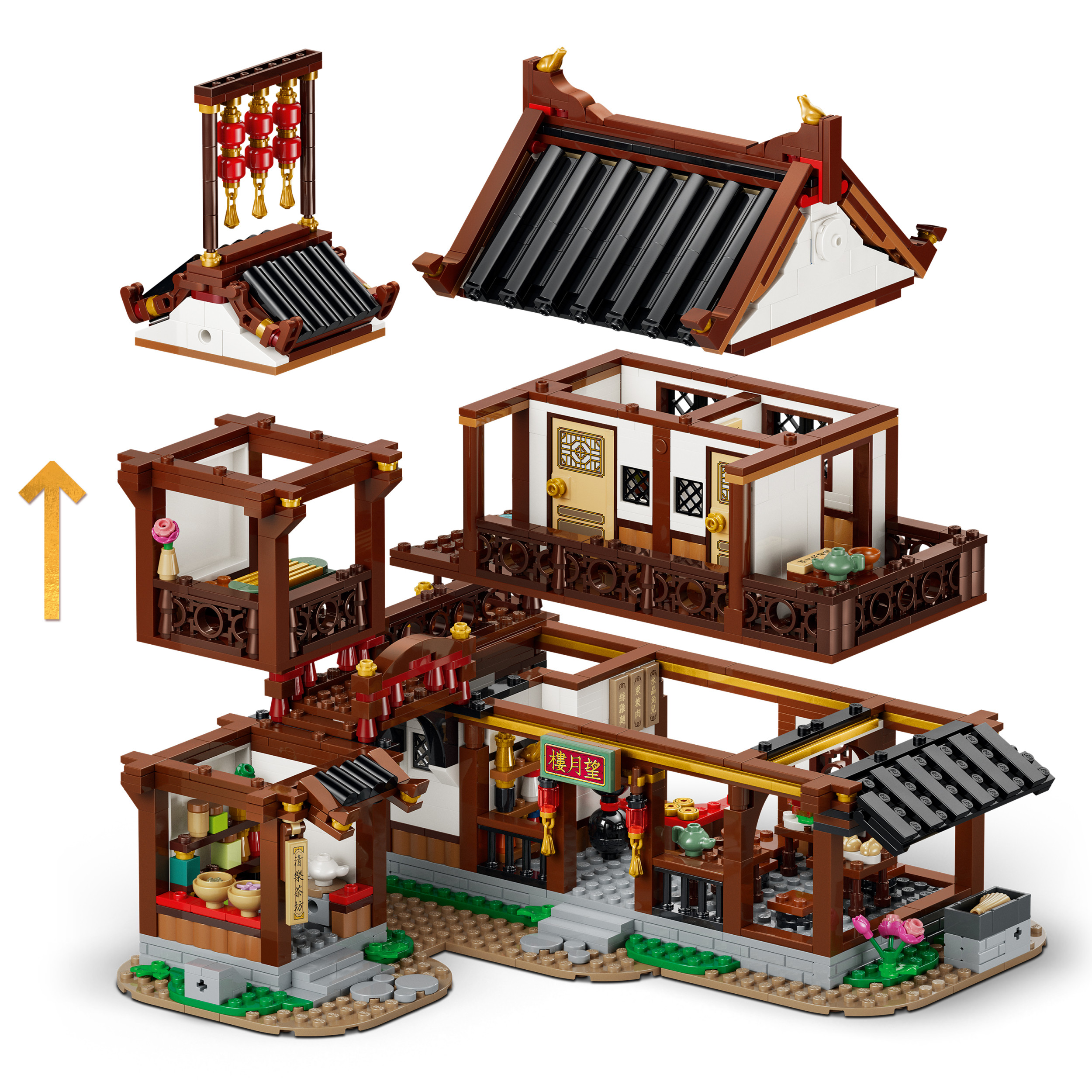 LEGO Chinese Festivals Ancient Moon-Gazing Inn - Building Toy for Boys & Girls, Ages 9+ - Spring Festival Decorations & Craft Kit - 80121