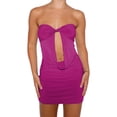 thumbnail image 2 of Faithtur Robe Moulante Enveloppante pour Femmes Couleur Unie Sans Bretelles Robe Cocktail Été Fête Boîte de Nuit Dos Nu Mini Robe, 2 of 9