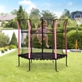 thumbnail image 2 of Soozier 63" Kids Trampoline with Enclosure Net for Indoor, Pink, 2 of 10