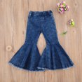 thumbnail image 3 of Fortune Jeans Évasés pour Fille 2-7 Ans Bleu Taille Haute en Denim, 3 of 7