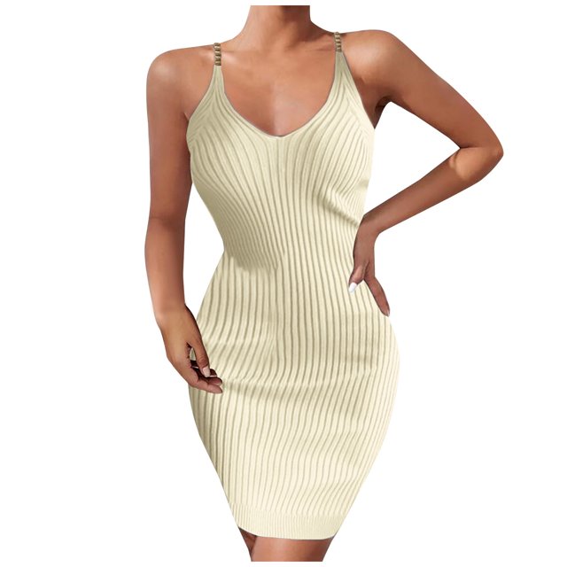 Bigersell Robes Midi Débardeur Mode Femmes Été Décontracté Uni Camis Sans Manches Robe Débardeur Mini Grande Taille Style 24944, Robes Mini Courtes Femme Beige P