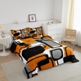 thumbnail image 3 of Erosebridal Geometric Sqare Comforter Sets Queen Size,Abstract Artwork Bedding Queen Comforter Set,Rectangle Decor,Reversible,Breathable,3 Pieces, 3 of 8