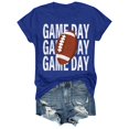 thumbnail image 1 of Charmgo Haut pour Femmes Tendance T-Shirts Jour de Match T-Shirt Imprimé 2D pour Femmes Manches Courtes Col Rond T-Shirt Mode Léger Doux Tenue Décontractée Vêtements pour Femmes Football Bleu TTTG, 1 of 4