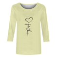 thumbnail image 5 of Jsaierl Chemises Foi de Jésus pour Femmes Croix Chrétienne Graphique Manches 3/4 Hauts Décontractés Col Rond Blouses Tuniques Classiques Tendance, 5 of 5