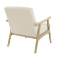 thumbnail image 4 of Chaise Weldon en Tissu Crème Lin avec Cadre Fini Brossé, 4 of 5