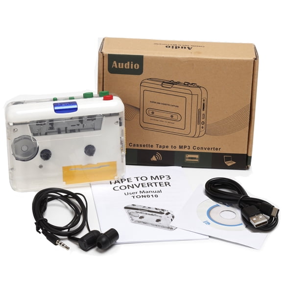 Cassette portable de bande Ton010s sur lecteur mp3 mini convertisseur mp3 de lecteur de bande USB avec cassette de cassette de 3,5 mm AUX CADECTURE MUSIQUE Audio Compatible avec PC